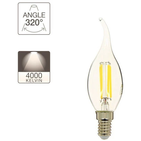 XANLITE - Ampoule à Filament LED Flamme Coup De Vent, Culot E14, 4W Cons. (40W Eq.), Lumière Blanche Neutre - RFV470FCCW 5 XANLITE - Ampoule à Filament LED Flamme Coup De Vent, Culot E14, 4W Cons. (40W Eq.), Lumière Blanche Neutre - RFV470FCCW – Image 3