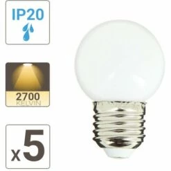 XANLITE - Lot De 5 Ampoules LED, Culot E27, Blanc Chaud, Spécial Extérieur - PACK5EEGRLP 10 XANLITE - Lot De 5 Ampoules LED, Culot E27, Blanc Chaud, Spécial Extérieur - PACK5EEGRLP -Pas Cher Ampoule LED Boutique 47378128 4