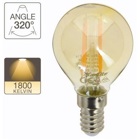 XANLITE - Ampoule LED (P45) / Vintage Au Verre Ambré, Culot E14, 3,8W Cons. (30W Eq.), 350 Lumens, Lumière Blanc Chaud - RFDV400PA 6 XANLITE - Ampoule LED (P45) / Vintage Au Verre Ambré, Culot E14, 3,8W Cons. (30W Eq.), 350 Lumens, Lumière Blanc Chaud - RFDV400PA – Image 4