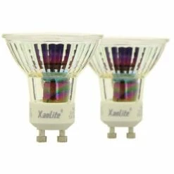 XANLITE - Lot De 2 Ampoules LED Spots Au Culot GU10, 5W Cons. (50W Eq.), Lumière Blanche Neutre - PACK2VG50SCW