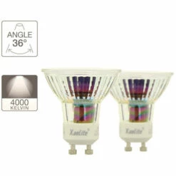 XANLITE - Lot De 2 Ampoules LED Spots Au Culot GU10, 5W Cons. (50W Eq.), Lumière Blanche Neutre - PACK2VG50SCW -Pas Cher Ampoule LED Boutique 47378193 3