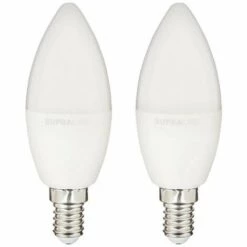 SUPRALED - Pack De 2 Ampoules LED (Flamme), Culot E14, Conso. 2,8W (eq. 25W), 250 Lumens, Blanc Chaud - PACK2LV250F