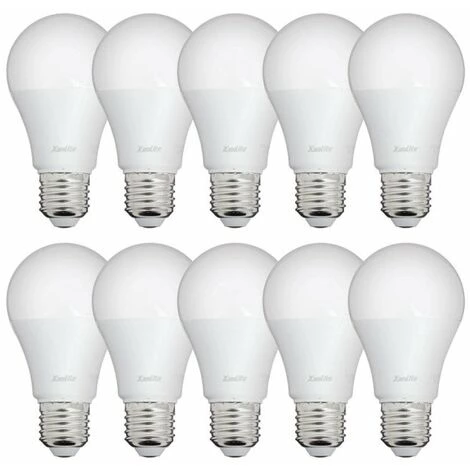 XANLITE - Lot De 10 Ampoules LED A60, Culot E27, 9W Cons. (60W Eq.), Lumière Blanc Neutre - PACK10EE806GCW 3 XANLITE - Lot De 10 Ampoules LED A60, Culot E27, 9W Cons. (60W Eq.), Lumière Blanc Neutre - PACK10EE806GCW