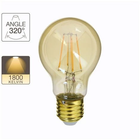 XANLITE - Ampoule LED (A60) / Vintage Au Verre Ambré, Culot E27, 3,8W Cons. (30W Eq.), 350 Lumens, Lumière Blanc Chaud - RFDE400GA 5 XANLITE - Ampoule LED (A60) / Vintage Au Verre Ambré, Culot E27, 3,8W Cons. (30W Eq.), 350 Lumens, Lumière Blanc Chaud - RFDE400GA – Image 3