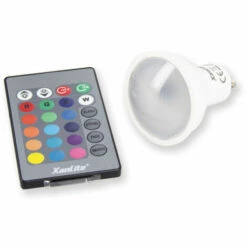 XANLITE - Ampoule LED Spot, Culot GU10, 4,2W Cons. (27W Eq.), Lumière Blanc Chaud Ou Lumière RVB Avec Sa Télécommande - SGRVBRW -Pas Cher Ampoule LED Boutique 47378347 5