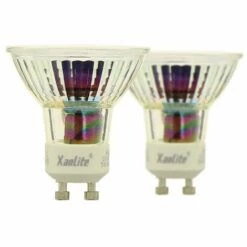 XANLITE - Lot De 2 Ampoules LED Spots Au Culot GU10, 5W Cons. (50W Eq.), Lumière Blanche Chaude - PACK2VG50S