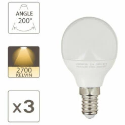 SUPRALED - Pack De 3 Ampoules LED (P45), Culot E14, Conso. 5,3W (eq. 40W), 470 Lumens, Blanc Chaud - PACK3LV470P -Pas Cher Ampoule LED Boutique 47378379 3