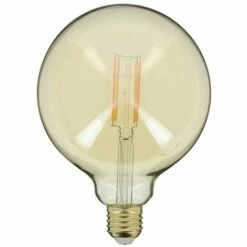 XANLITE - Ampoule LED Déco Globe (G125) / Vintage Au Verre Ambré, Culot E27, 7W Cons. (50W Eq.), 638 Lumens, Lumière Blanc Chaud - RFDE800B125A