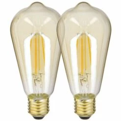 XANLITE - Pack De 2 Ampoules à Filament LED Vintage ST64, Ambrées, Culot E27, 806 Lumens, Blanc Chaud - PACK2RFDE800STA