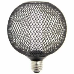 XANLITE - Ampoule Déco Cage Boule Noir, Culot E27, Hologramme, Blanc Chaud - RFDHE150BCAN
