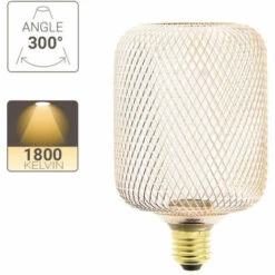 XANLITE - Ampoule Déco Cage Cylindre Cuivre, Culot E27, Hologramme, Blanc Chaud - RFDHE150CCAC -Pas Cher Ampoule LED Boutique 47378404 5