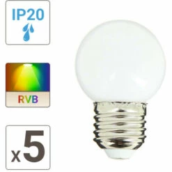 XANLITE - Lot De 5 Ampoules LED, Culot E27, RVB, Spécial Extérieur - PACK5EEGRLPRVBJR -Pas Cher Ampoule LED Boutique 47378501 4
