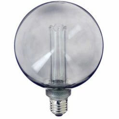 XANLITE - Ampoule LED Déco Hologramme Globe (G125) Au Verre Fumé, Culot E27, 4W Cons., 100 Lumens, Lumière Blanc Chaud - RFDHE200B125SF