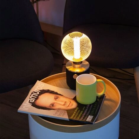 XANLITE - Ampoule Déco Cage Boule Doré, Culot E27, Hologramme, Blanc Chaud - RFDHE150BCAL 5 XANLITE - Ampoule Déco Cage Boule Doré, Culot E27, Hologramme, Blanc Chaud - RFDHE150BCAL – Image 3