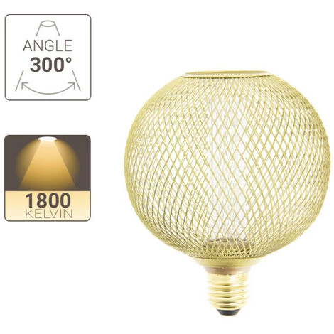 XANLITE - Ampoule Déco Cage Boule Doré, Culot E27, Hologramme, Blanc Chaud - RFDHE150BCAL 7 XANLITE - Ampoule Déco Cage Boule Doré, Culot E27, Hologramme, Blanc Chaud - RFDHE150BCAL – Image 5