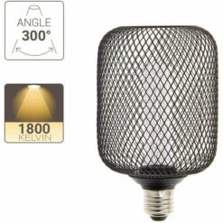 XANLITE - Ampoule Déco Cage Cylindre Noir, Culot E27, Hologramme, Blanc Chaud - RFDHE150CCAN -Pas Cher Ampoule LED Boutique 47378585 5