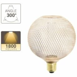 XANLITE - Ampoule Déco Cage Boule Cuivre, Culot E27, Hologramme, Blanc Chaud - RFDHE150BCAC -Pas Cher Ampoule LED Boutique 47378591 5