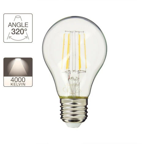 XANLITE - Ampoule à Filament LED A60, Culot E27, 7,5W Cons. (60W Eq.), Lumière Blanc Neutre - RFE806GCW 5 XANLITE - Ampoule à Filament LED A60, Culot E27, 7,5W Cons. (60W Eq.), Lumière Blanc Neutre - RFE806GCW – Image 3
