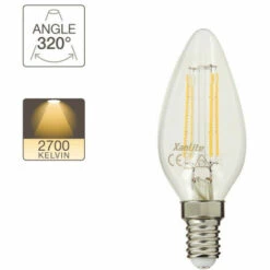 XANLITE - Ampoule à Filament LED Flamme, Culot E14, 4W Cons. (40W Eq.), Lumière Blanc Chaud - RFV470F -Pas Cher Ampoule LED Boutique 47378625 4