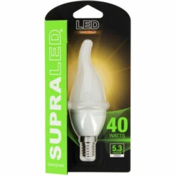 SUPRALED - Ampoule LED (Flamme Coup De Vent), Culot E14, Conso. 5,3W (eq. 40W), 470 Lumens, Blanc Chaud - LV470FC -Pas Cher Ampoule LED Boutique 47378664 5