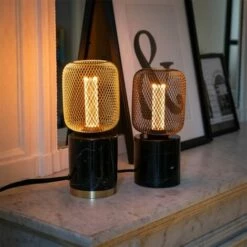 XANLITE - Ampoule Déco Cage Cylindre Doré, Culot E27, Hologramme, Blanc Chaud - RFDHE150CCAL -Pas Cher Ampoule LED Boutique 47378834 3