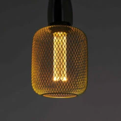 XANLITE - Ampoule Déco Cage Cylindre Doré, Culot E27, Hologramme, Blanc Chaud - RFDHE150CCAL -Pas Cher Ampoule LED Boutique 47378834 4