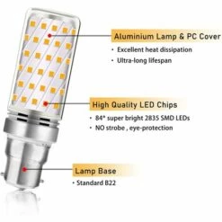 Ampoule LED Mais B22 16W Blanc Froid 6000K,Betterlife 1600LM, Équivalent Halogène B22 100W-120W, AC 230V, Ampoule B22 Pour Garage/Studio, Non-dimmable, Lot De 4 [Classe énergétique A] -Pas Cher Ampoule LED Boutique 47590179 4