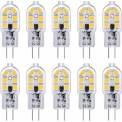 GUAZHUNIFR Ampoule G4 LED 12V 2W Blanc Froid 6000K, 200LM, Équivalent Halogène G4 Bi-pin 10W 20W, LED Lampe G4 12V AC/DC Pour Camping Car/Hotte Cuisine, Non-dimmable, Lot De 10 Guazhuni