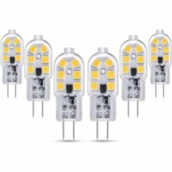 LONGZIMING G4 LED 2W 12 V AC/DC Blanc Froid 6000K Pour Hotte Aspirante, 200lm, Équivalent Ampoule Halogène G4 10W 20W, Non Dimmable, Bi-pin LED G4 12V Pour Lustre/Camping-car, Lot De 6