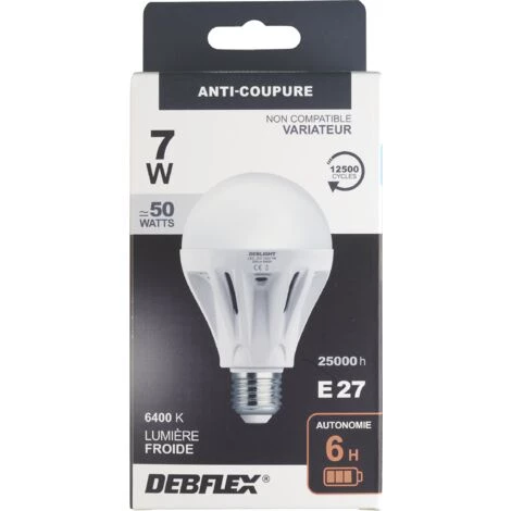 DEBFLEX AMPOULE A80 ANTI COUPURE VERRE BLANC E27 7W 6400K 300LM 4 DEBFLEX AMPOULE A80 ANTI COUPURE VERRE BLANC E27 7W 6400K 300LM – Image 2