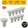 LUTECE-ARC Lot De 10 Ampoules LED GU10 4.9W 400Lm 4000K - Garantie 5 Ans