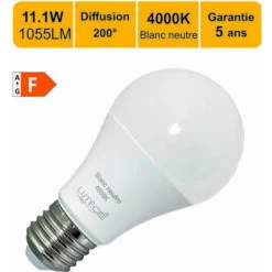 LUTECE-ARC Ampoule LED E27 11.1W 1055Lm 4000K - Garantie 5 Ans