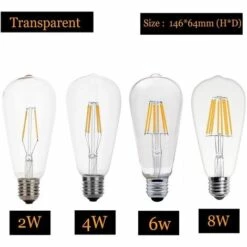 THSINDE Ampoule LED Edison, 6 Pièces Ampoule LED E27 Vintage Lampe Décorative Rétro Edison Ampoule Antique Lampe ST64 2W 2700k LED Filament Pour Restaurant Café Bar Ampoules à Incandescence -Pas Cher Ampoule LED Boutique 53346498 3