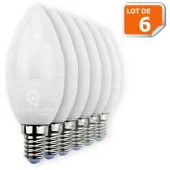 LAMPESECOENERGIE Lot De 6 Ampoules LED Bougie E14 6W 480 Lumens