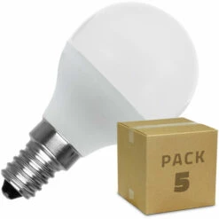 LEDKIA Pack 5 Ampoules LED E14 G45 5W No Flicker Blanc Chaud 2800K - 3200K - No Flicker Blanc Chaud 2800K - 3200K