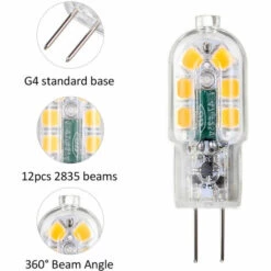 Ampoule Led Tomshine G4, 12V 3W, Equivalent A Une Lampe Halogene 30W, Blanc Chaud 3000K, 12 Packs -Pas Cher Ampoule LED Boutique 53468646 5