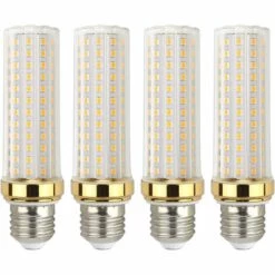 Ampoule E27 LED 20W Blanc Chaud, Équivalent à Lampe Halogène E27 150W, Ampoule LED Mais E27 Chaud Pour Garage/Studio, Lot De 4，Starlight