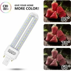 Aigostar - Ampoule LED PLC 2U 12W, Lumière Blanche Froide 6400K, 1200 Lumens, Lot De 5 [Classe énergétique A+] -Pas Cher Ampoule LED Boutique 53931792 5