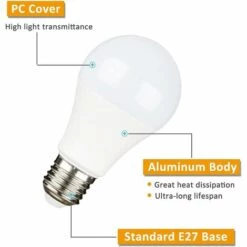 MONLY E27 9w 12v Led Cool White 6500k For Camping, 75w Halogen Equivalent, Ac Dc 12 Volt 24 Volt E27 Led Bulb For Solar Panel/garage/garden, Non-dimmable -Pas Cher Ampoule LED Boutique 53934933 3