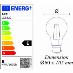 LUTECE-ARC Lot De 10 Ampoules LED Filament B22 8W (équiv. 80w) 950Lm 2700K - Garantie 2 Ans -Pas Cher Ampoule LED Boutique 53988341 4