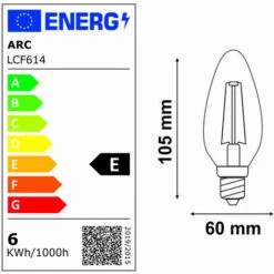 LUTECE-ARC Lot De 10 Ampoules LED Filament E14 6W (équiv. 57w) 750Lm 2700K - Garantie 2 Ans -Pas Cher Ampoule LED Boutique 53988539 4