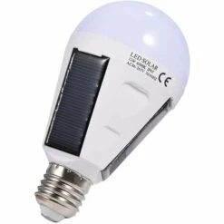 MONLY Ampoule Solaire à LED, Ampoule Solaire Intérieure/Extérieure Étanche E27 IP 65, Ampoule LED D'urgence Portable Avec Crochet Pour Camping, Randonnée, Tente, Voyage(12W)
