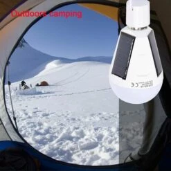 MONLY Ampoule Solaire à LED, Ampoule Solaire Intérieure/Extérieure Étanche E27 IP 65, Ampoule LED D'urgence Portable Avec Crochet Pour Camping, Randonnée, Tente, Voyage(12W) -Pas Cher Ampoule LED Boutique 54665094 4