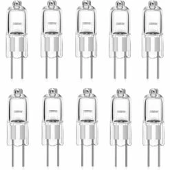 G4 Ampoules Halogènes à Culot à Deux Broches, 12V DC 12V Basse Tension 10W G4 Ampoules Halogènes Capsule Transparente, Blanc Chaud 2800K(paquet De 10)，Starlight