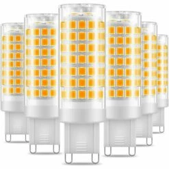 ENLENK Ampoule LED G9, No Flicker 7W LED Lampes Blanc Chaud 3000K, 650LM, Économie D'énergie Equivalente 60W Halogène Lumière, 360 Degrés Angle, AC220-240V - Pack De 6