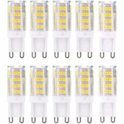 TINOR G9 LED Lampe Ampoules, Blanc Chaud 3000K 5W G9 LED Ampoule Lumiere équivalent Aux Ampoules Halogènes De 40 W 420 Lumens; Not Dimmable, Lot De 10 [Classe énergétique A+]