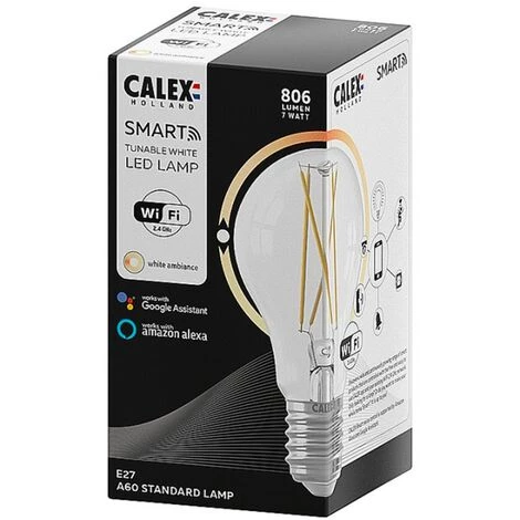 Calex Smart Tuya Wifi E27 Poire Filament 7W 806lm - 818-830 Variable Blanc | Dimmable - Équivalent 60W 4 Calex Smart Tuya Wifi E27 Poire Filament 7W 806lm - 818-830 Variable Blanc | Dimmable - Équivalent 60W – Image 2