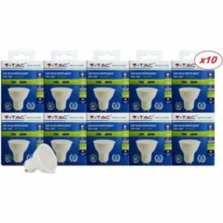 V-TAC Lot De 10 Ampoules GU10 5W Eq. 40W 4500K Blanc Neutre