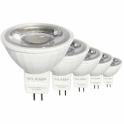 Ampoule LED GU5.3 / MR16 12V 8W SMD 80° (pack De 5) - Blanc Chaud 2300k - 3500k - SILUMEN