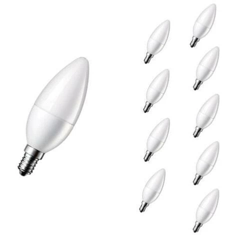 FALSE Ampoule E14 LED 6W 220V C37 180° (Pack De 10) - Blanc Neutre 4200k - 5500k - SILUMEN 3 FALSE Ampoule E14 LED 6W 220V C37 180° (Pack De 10) - Blanc Neutre 4200k - 5500k - SILUMEN